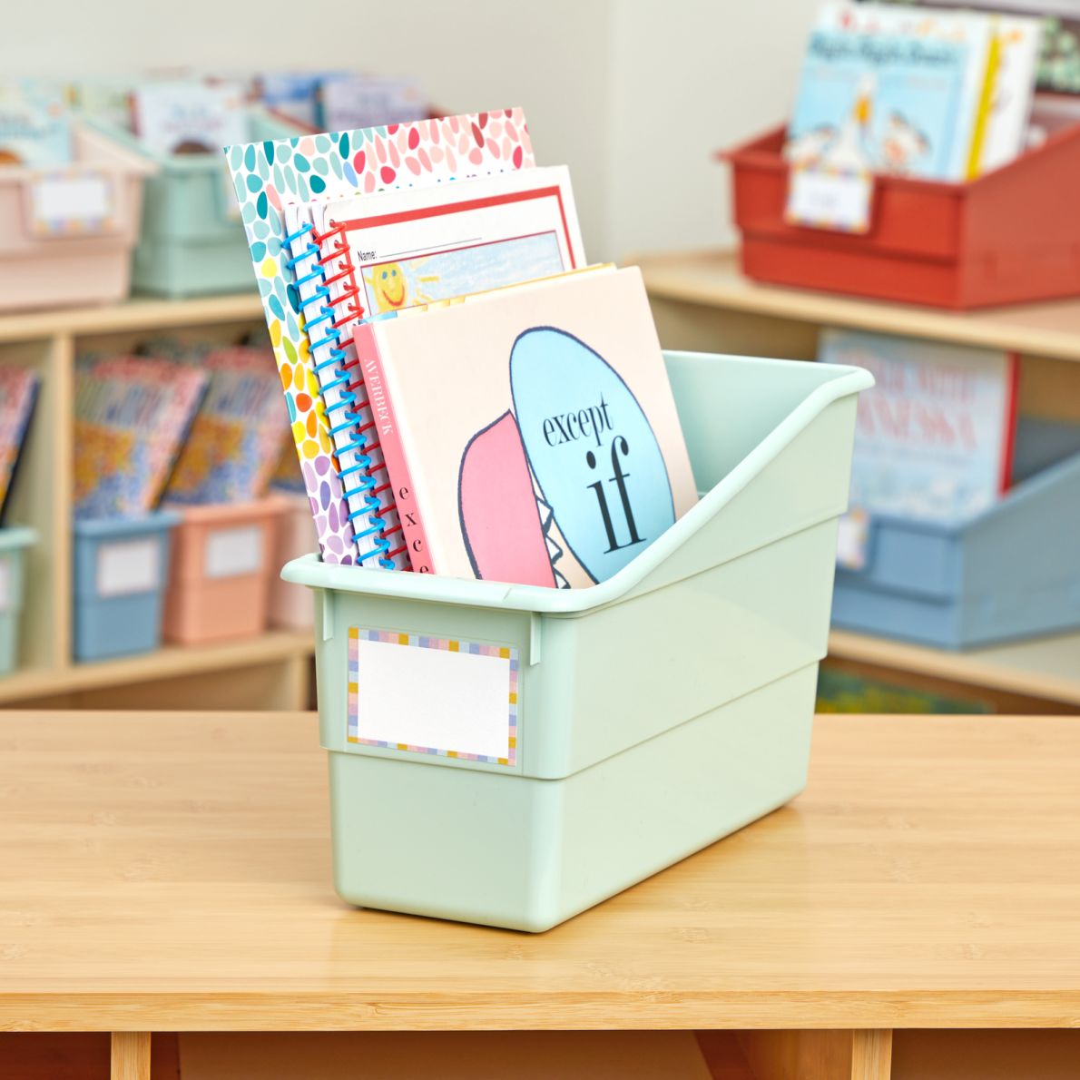 Really Good Stuff® Durable Book and Binder Holder 6 PackMint Green