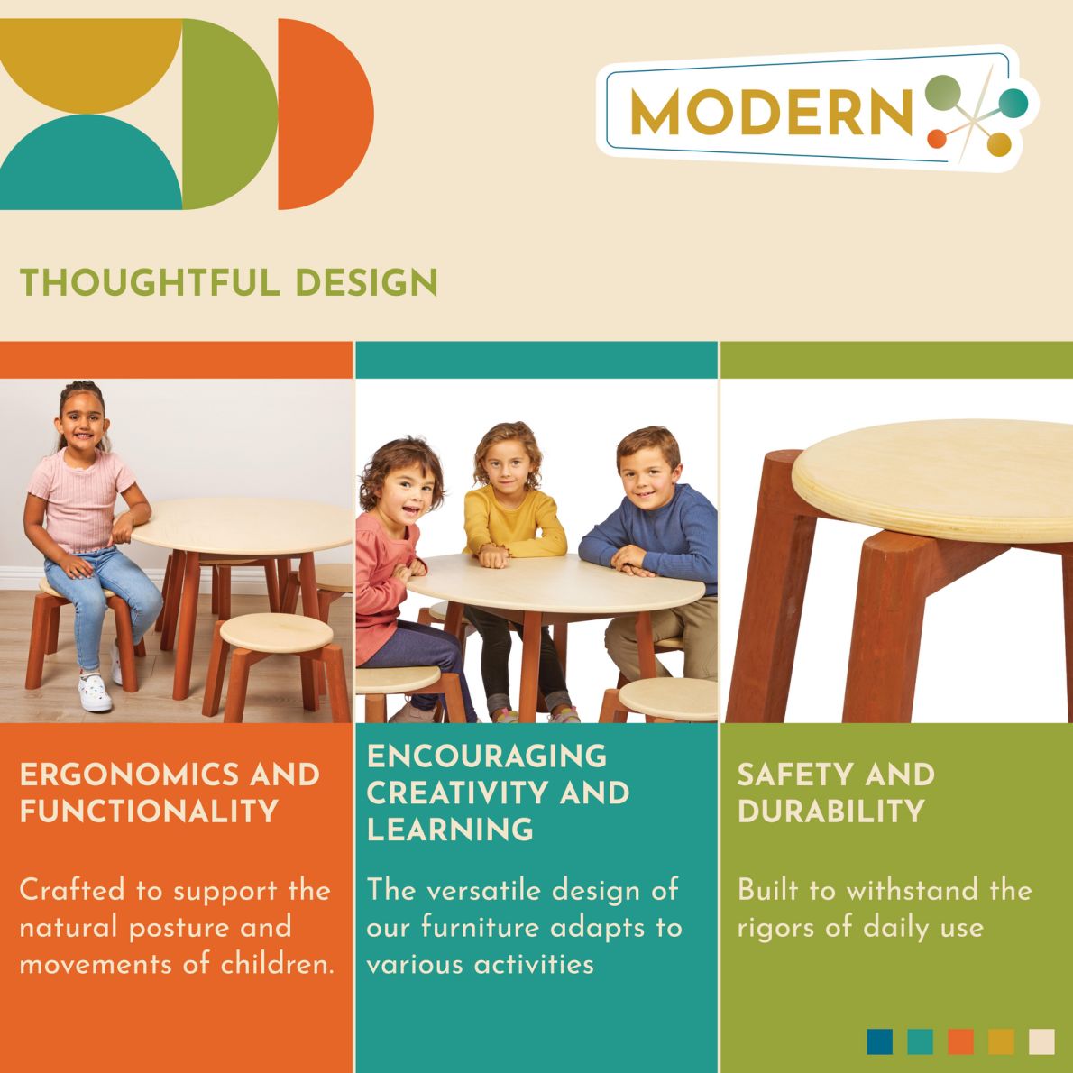 Excellerations® Rubberwood Table and Stool Set