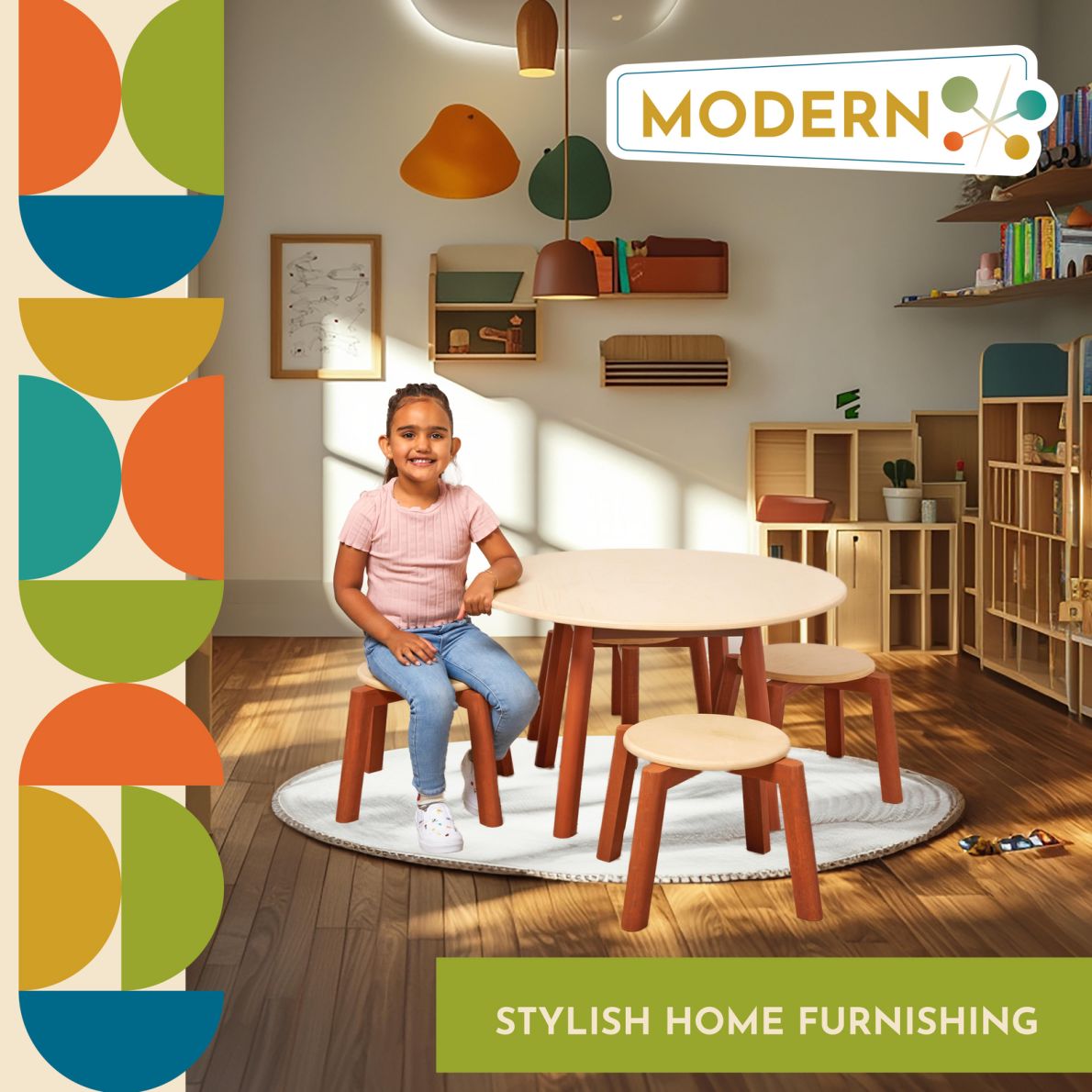 Excellerations® Rubberwood Table and Stool Set
