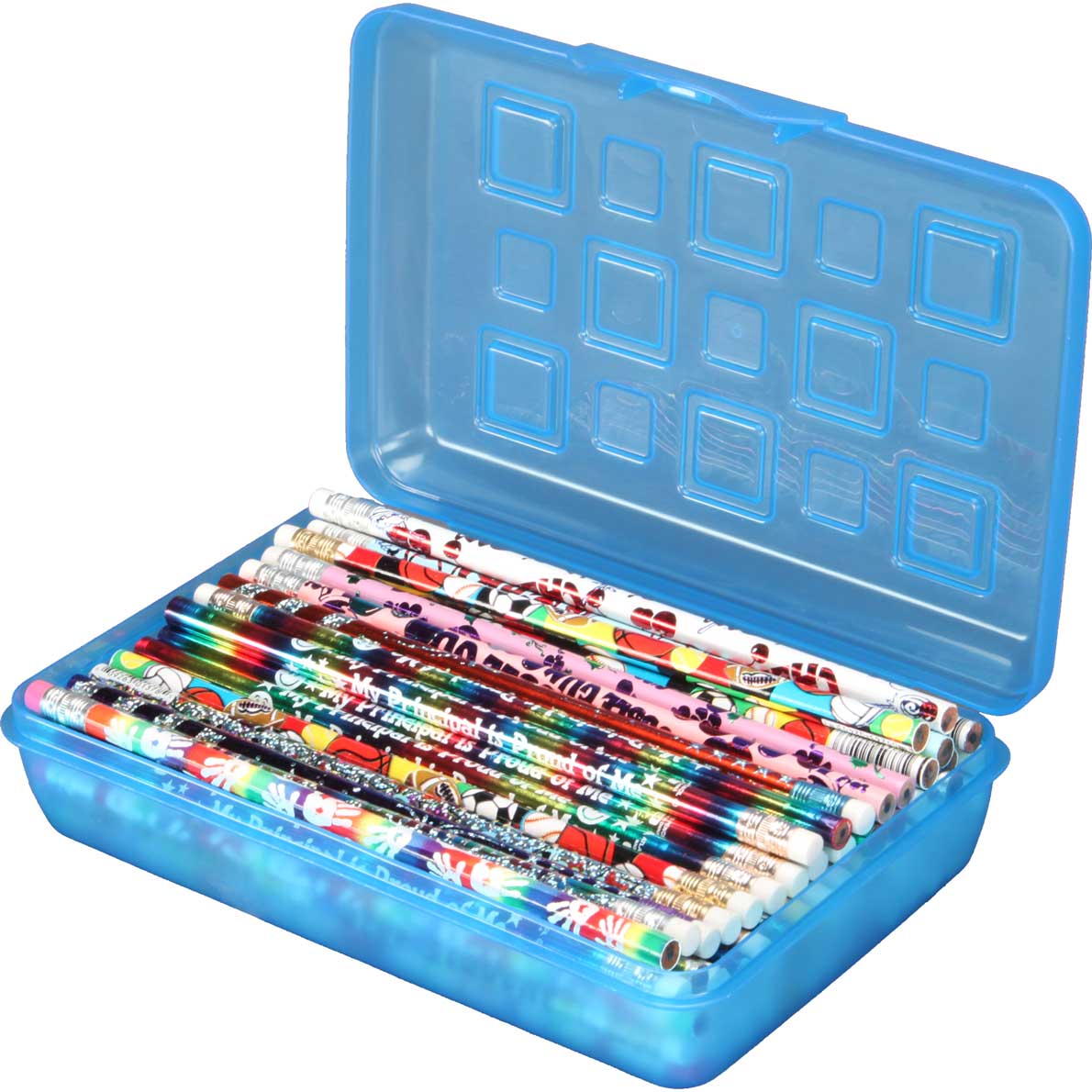 Pencil Storage Boxes Blue/Blue 6Pack