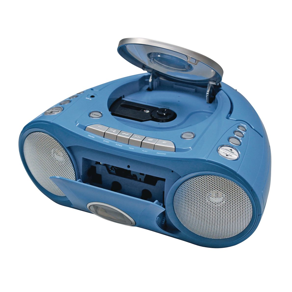 Portable Bluetooth® CD Player With Cassette And FM Radio Boom Box