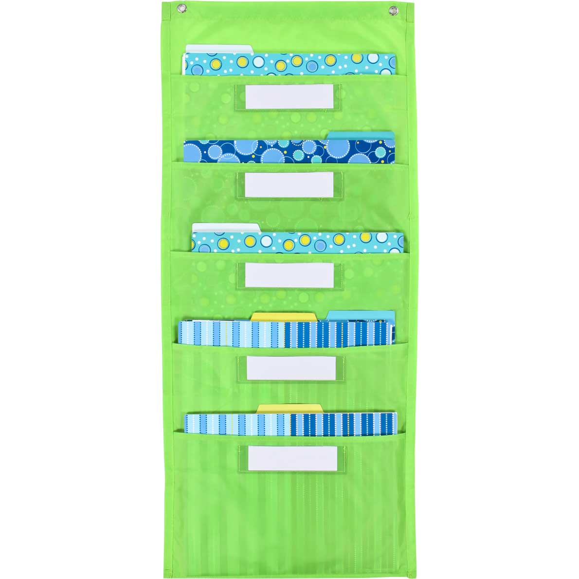 File Folder Storage Pocket Chart And Folders Set Lime Green