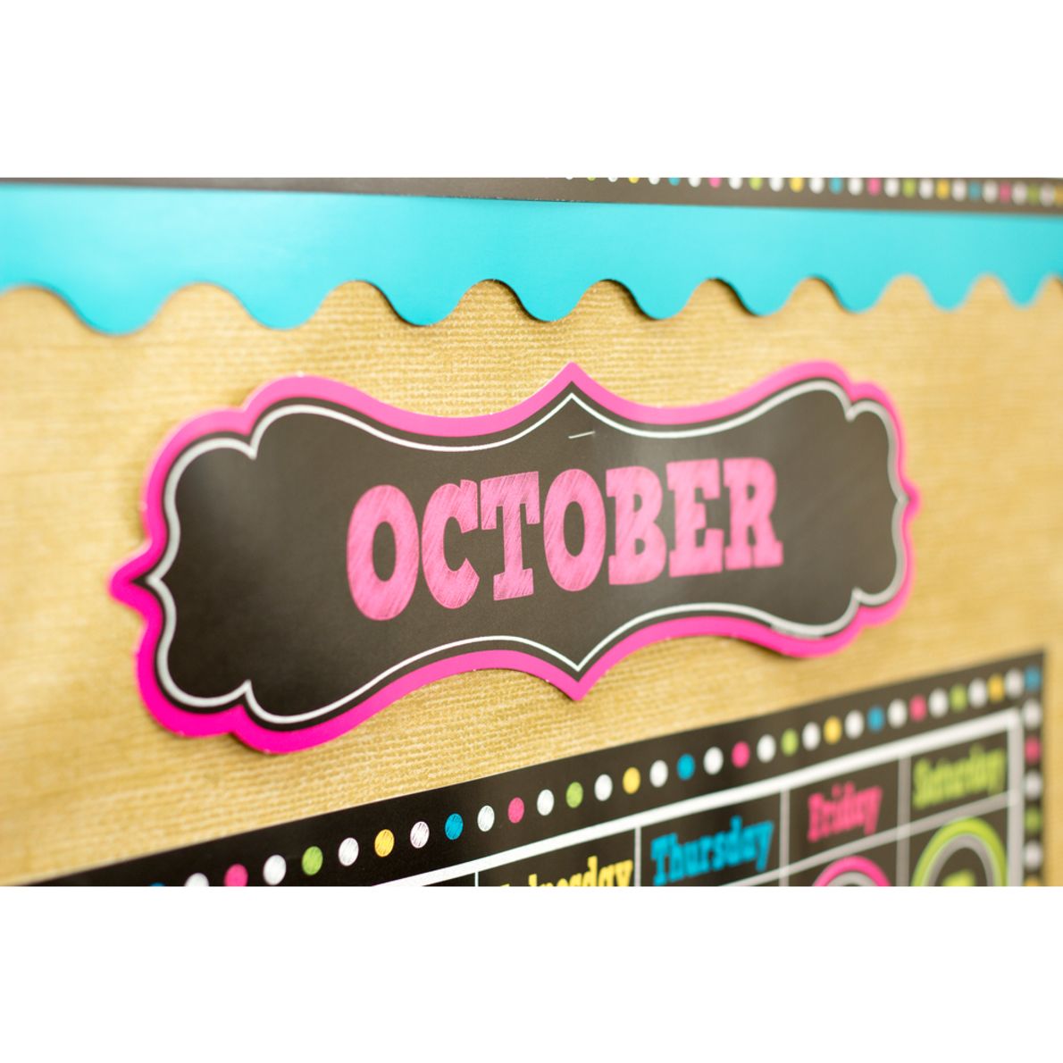 Chalkboard Brights Calendar Bulletin Board Display 84piece set