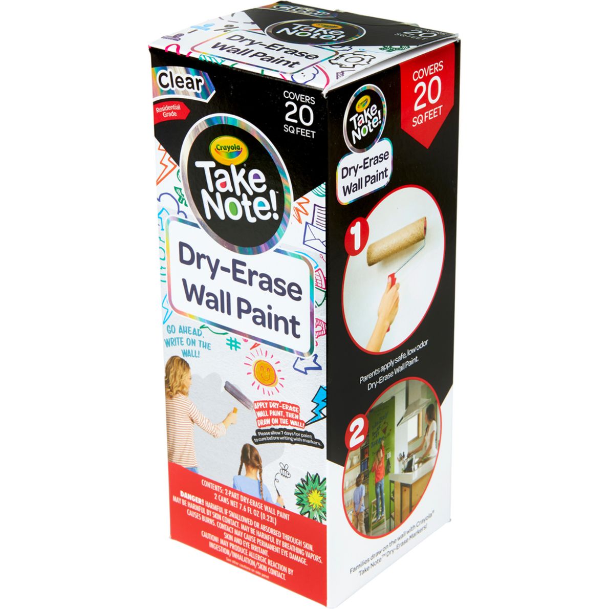 Take Note! Dry Erase Wall Paint Covers 20 Sq. Feet Clear 1 can