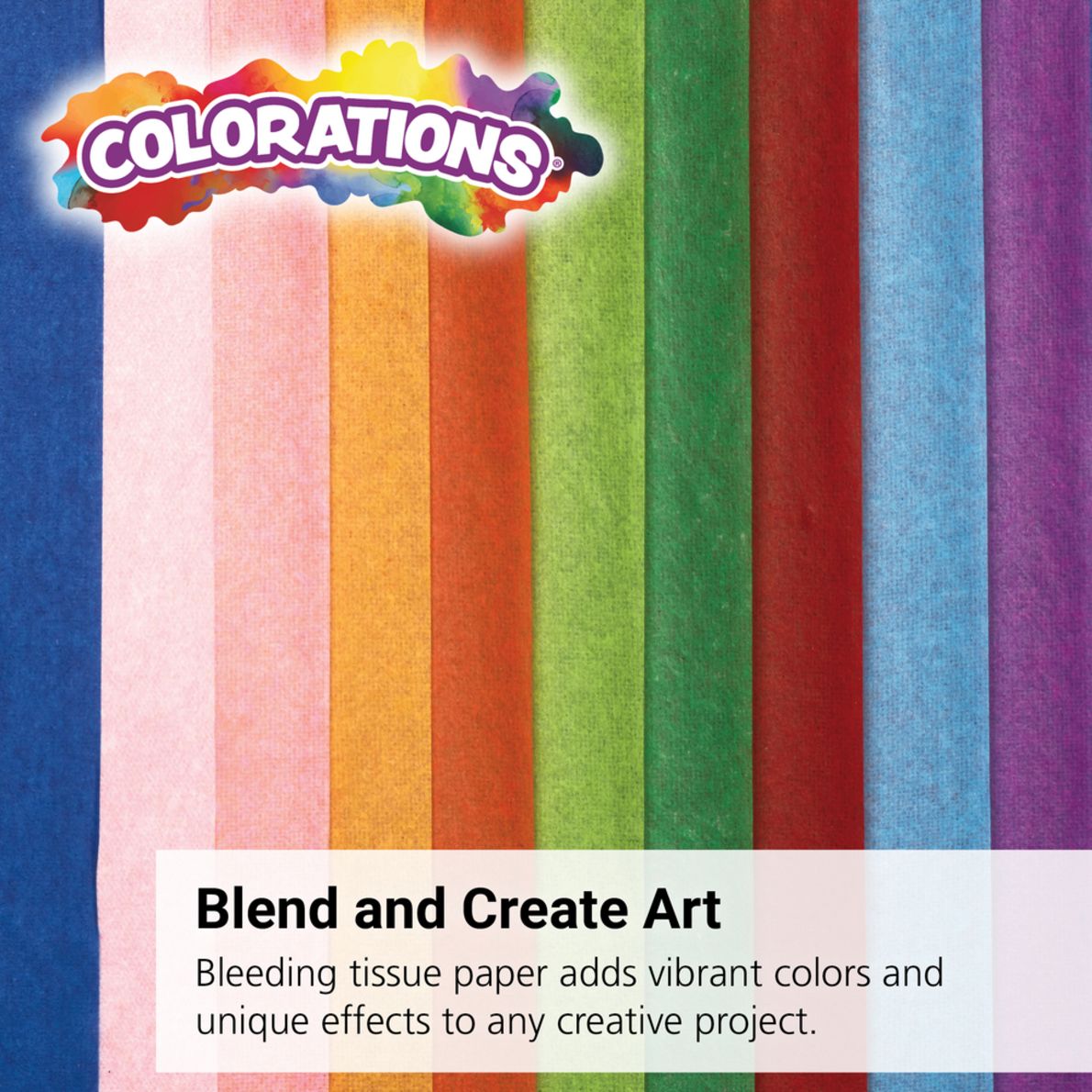 Color Changing Compression Paper Colorations® Premium Art Tissue Paper – Bleeding, 50 Sheets, 10 Colors