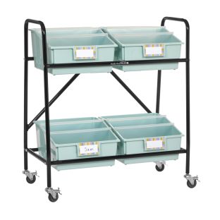 Really Good Stuff® Mid-Size Mobile Storage Rack With Picture Book Bins™ - 1 rack, 4 bins