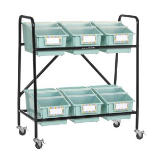 Mid-Size Mobile Storage Rack With Chapter Book Bins™ - 1 rack, 6 bins