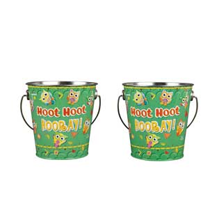 Owl Tin Pencil Cups - Set of 2