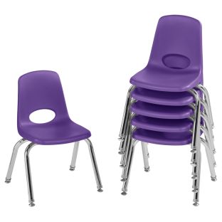 12" Stack Chair with Swivel Glides - 6 Pack - Purple