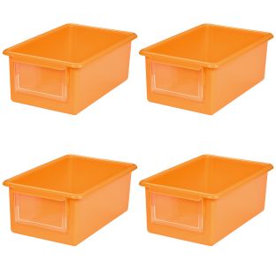 Environments® GemLuxe™ Easy Label Bin With Lid Set of 4 - Orange