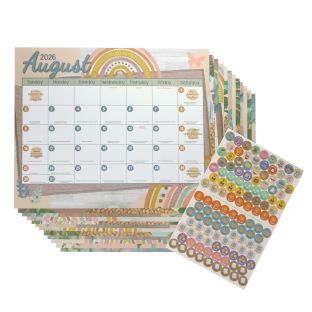 Really Good Stuff® Monthly Calendar Pages 2026-2027 – Boho