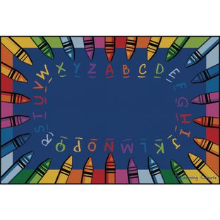Alphabet Crayon Premium Carpet - 6' x 9' Rectangle