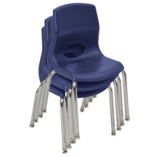 Angeles® MyPosture™ Plus 12" Chair - with Chrome Legs - Set of 4 - Navy
