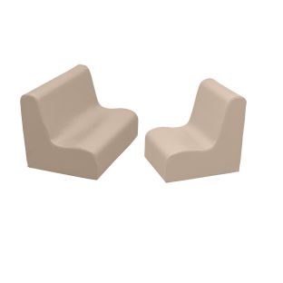 Happy Hangout Contour Chair and Sofa Set - Sand