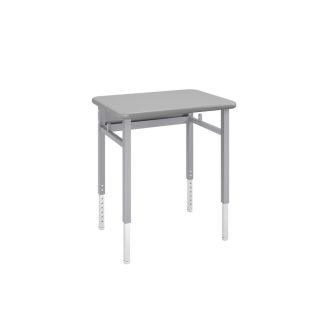 Planner® Single-Student Adjustable Height Desk - North Sea Gray