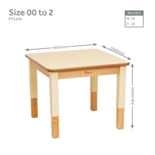 Millhouse Medium Square Table Height Adjustable