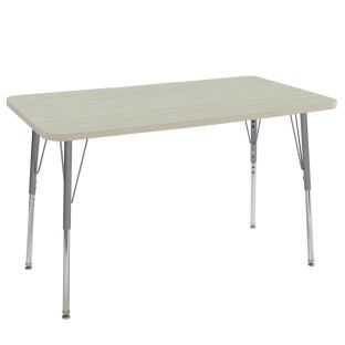 24" x 48" Rectangle La Madera Activity Table with Standard Legs - Sanddrift/Silver