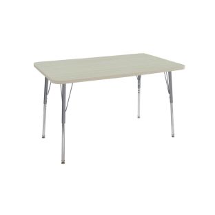 30" x 60" Rectangle La Madera Activity Table with Standard Legs - Sanddrift/Silver
