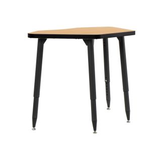 Adapte 24" x 36" Petal Thermofused Activity Table with Adjustable Tapered Legs - Maple/Black