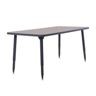 Adapte 30" x 60" Rectangle Thermofused Activity Table with Adjustable Tapered Legs - Gray/North Sea