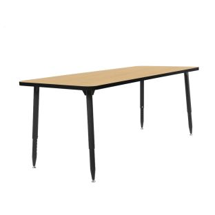 Adapte 30" x 72" Rectangle Activity Table with Adjustable Tapered Legs - Maple/Black