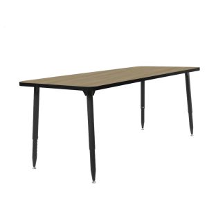 Adapte 30" x 72" Rectangle Activity Table with Adjustable Tapered Legs - Pasadena Oak/Black