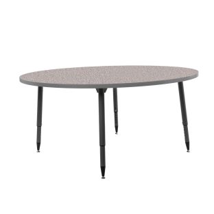 Adapte 60" Round Thermofused Activity Table with Adjustable Tapered Legs - Gray/North Sea