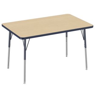 30 x 48 Rectangle Activity Table with Adjustable Swivel Glide Legs Color Navy by Factory Direct Partners