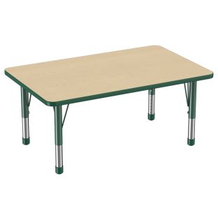 30 x 48 Rectangle Activity Table with Adjustable Chunky Legs Color Green by Factory Direct Partners
