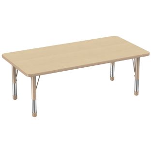 30" x 60" Rectangle Woodgrain Activity Table with Adjustable Chunky Legs