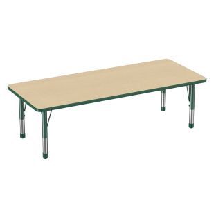 30 x 72 Rectangle Activity Table with Adjustable Chunky Legs Color Green by Factory Direct Partners