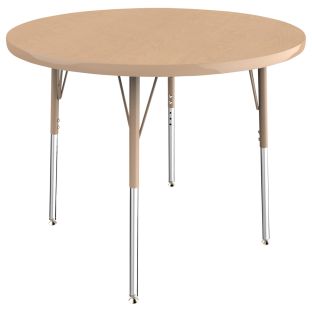 36" Round Activity Table with Adjustable Swivel Glide Legs