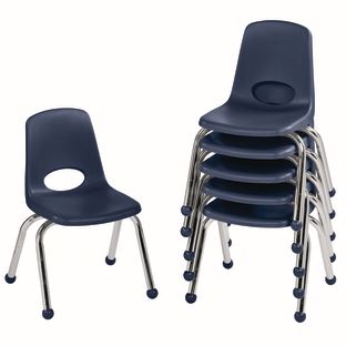 12" Stack Chair with Ball Glides, 6-Pack