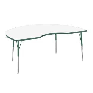 48" x 72" Kidney Dry-Erase Activity Table with Adjustable Swivel Glide Legs