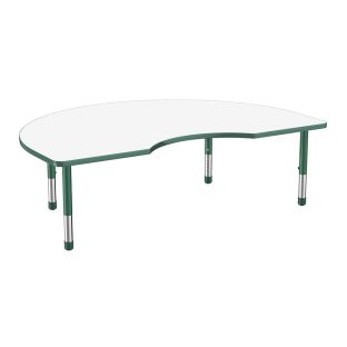 48" x 72" Kidney Dry-Erase Activity Table with Adjustable Chunky Legs