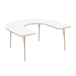 60" x 66" Horseshoe Dry-Erase Activity Table with Adjustable Swivel Glide Legs