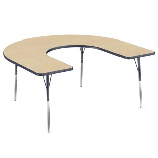 60" x 66" Horseshoe Activity Table with Adjustable Swivel Glide Legs