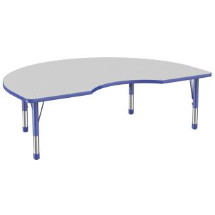 48" x 72" Kidney Activity Table with Adjustable Chunky Legs
