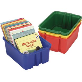 Classroom Stacking Bins - Primary Colors - 4 bins