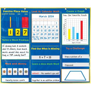 Really Good Stuff® Daily Math Pocket Chart - 1 pocket chart, 154 cards