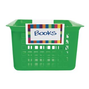 Really Good Stuff Large Plastic Book Baskets, 13¼ by 10 by 5½ - Single,  Yellow Classroom Library Organizer, Toy Storage, Multi-Purpose Organizer