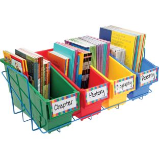 Durable Book and Binder Holders With Stabilizer Wing Storage Rack - Primary - 1 rack, 4 bins, 8 labels Durable Book and Binder Holders With Stabilizer Wing Storage Rack - Primary - 1 rack, 4 bins, 8 labels