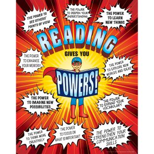 Reading Gives You Powers! Bulletin Board Kit - 1 poster, 200 cards Reading Gives You Powers! Bulletin Board Kit - 1 poster, 200 cards