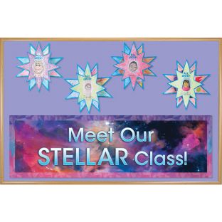 Ready-To-Decorate® Galaxy-Themed 3-D Bulletin Board Kit - 1 banner, 24 stars Ready-To-Decorate® Galaxy-Themed 3-D Bulletin Board Kit - 1 banner, 24 stars