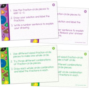 Fraction Circles Task Cards - 22 cards