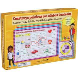 Juegos de mesa: Construye palabras con sílabas traviesas (Spanish Tricky Syllable Word Building Board Games) - 4 games Juegos de mesa: Construye palabras con sílabas traviesas (Spanish Tricky Syllable Word Building Board Games) - 4 games