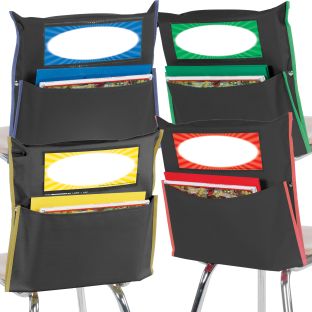 Store More® Black Grouping Chair Pockets - 4-Color Piping - Set Of 32