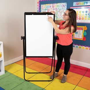 Really Good Stuff® Portable Magnetic Double-Sided Dry Erase Easel 35" By 23" - 1 easel