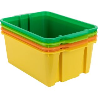 Classroom Stacking Bins - 12-Pack Rainbow