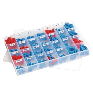 Really Good Stuff® Spanish EZread Color-Coded Plastic Magnetic Letters Set - 1 Storage Case, 300 Letters